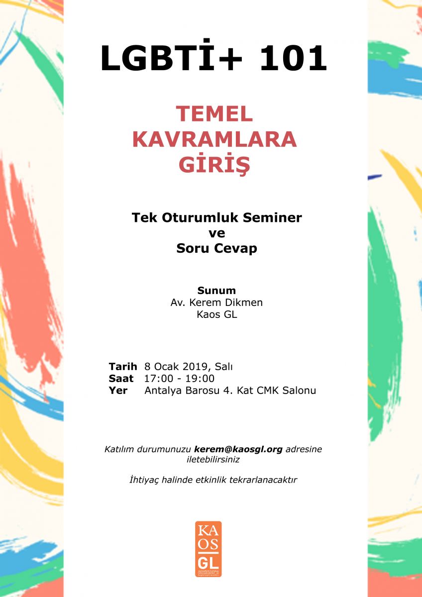 Antalya Barosu’nda LGBTİ+ 101 semineri! | Kaos GL - LGBTİ+ Haber Portalı Haber